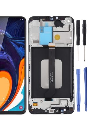 Schermo LCD originale e digitalizzatore assemblaggio completo con cornice per Samsung Galaxy A60 SM-A606