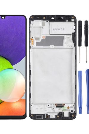 Schermo LCD e digitalizzatore in materiale incell assemblaggio completo con cornice per Samsung Galaxy A22 4G