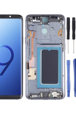 Schermo LCD in materiale OLED e digitalizzatore assemblaggio completo con cornice per Samsung Galaxy S9+ SM-G965