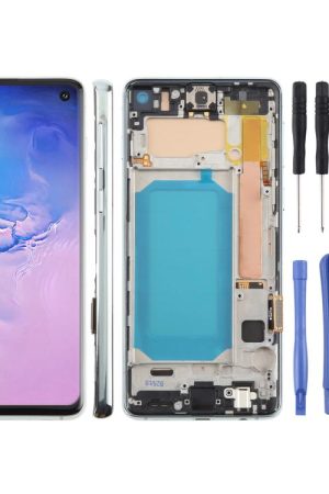 Schermo LCD TFT per Samsung Galaxy S10 SM-G973 Digitizer assemblaggio completo con cornice, non supporta l'identificazione delle impronte digitali