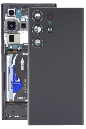 Per Samsung Galaxy S23 Ultra SM-S918 Cover posteriore per batteria in vetro con copriobiettivo per fotocamera