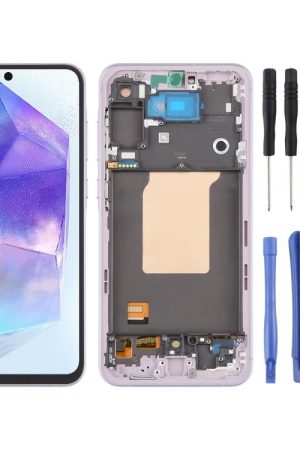 For Samsung Galaxy A55 SM-A556B OLED LCD Screen Digitizer Full Assembly with Frame