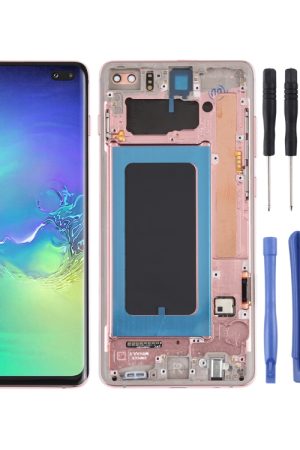 Schermo LCD e digitalizzatore assemblato completo con cornice per Samsung Galaxy S10+
