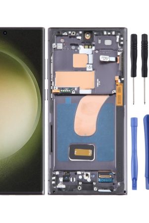 Per Samsung Galaxy S23 Ultra SM-S918U EU Edition Digitalizzatore schermo LCD originale assemblaggio completo con cornice