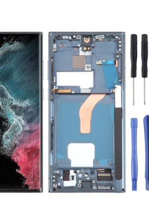 Per Samsung Galaxy S22 Ultra 5G SM-S908U US Edition OLED LCD Screen Digitizer assemblaggio completo con cornice