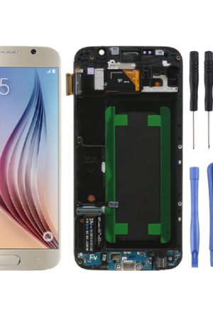 Schermo LCD originale e digitalizzatore assemblaggio completo con cornice per Samsung Galaxy S6 SM-G920F