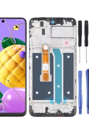 Schermo LCD e digitalizzatore Assemblaggio completo con cornice per LG K52 / K62 / Q52 LMK520 LM-K520 LMK520E LM-K520E LMK520Y LM-K520Y LMK520H LM-K520H LMK525H LMK525 LM-K525H LM-K525