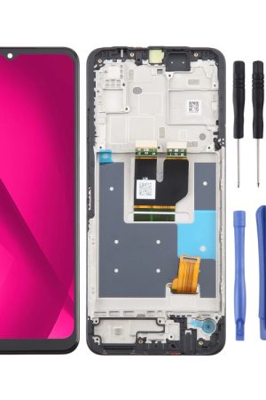 Per T-Mobile Revvl 7 5G TMRV075G Schermo LCD Digitizer Assemblaggio Completo con Telaio (Nero)