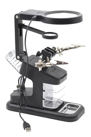 Lente d'ingrandimento per ispezione riparazione saldatura chip multifunzionale da tavolo con luce a LED