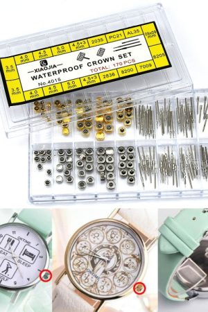 170 pezzi/scatola C012 Accessori per orologi Parti di riparazione per corona e stelo per orologi epossidici