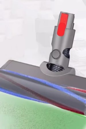 Spazzola per pavimenti per aspirapolvere con luce LED verde