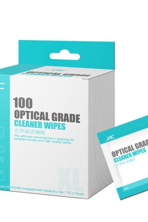 JRC F502 100 pezzi/scatola carta per la pulizia degli occhiali, kit portatile per la pulizia dello schermo del telefono cellulare con alcol