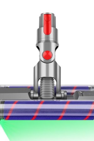Per Dyson V7/V8/V10/V11/V15 Spazzola per pavimenti in velluto morbido a doppio rullo con rilevamento della polvere a LED