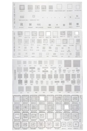 Kaisi 4pcs Solder Paste Stencil Universal Mobile Phone BGA Reballing Stencils 55 Multi-purpose Steel Mesh