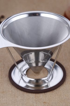 Cartuccia filtrante a cono filtrante in acciaio inossidabile Tazza filtrante in carta senza tè e caffè