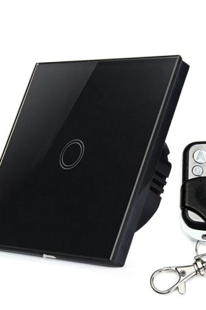 Interruttore a parete con pannello in vetro temperato da 86 mm 1 gruppo Interruttore tattile leggero per casa intelligente con telecomando RF433, CA 110 V-240 V, 86mm 1 Gang/Black, 86mm 1 Gang/Gold, 86mm 1 Gang/White