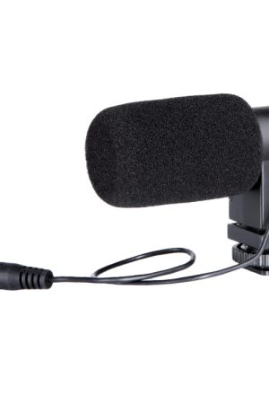 BOYA BY-V01 Microfono a condensatore stereo X/Y con supporto antiurto integrato, supporto per slitta fredda e parabrezza per smartphone, fotocamere DSLR e videocamere, BY-V01