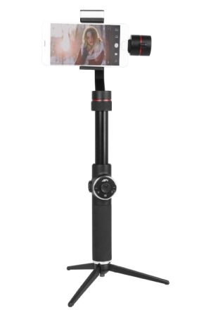Stabilizzatore cardanico senza spazzole in alluminio palmare a 3 assi AFI V5 con supporto per treppiede e luce di riempimento per smartphone entro 6 pollici, supporto per il rilevamento del volto