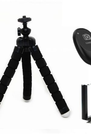 Supporto per treppiede in schiuma flessibile Mini Octopus con morsetto per telefono e telecomando