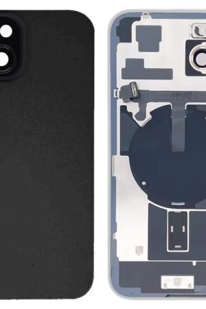 Per iPhone 15 Plus Cover posteriore in vetro con batteria e supporto flash + modulo di ricarica wireless, For iPhone 15 Plus