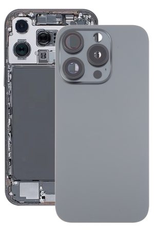 Per iPhone 16 Pro Max Cover posteriore batteria originale in vetro con copriobiettivo fotocamera