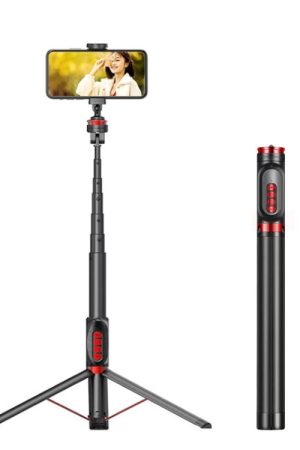 Allega in lega di alluminio Bluetooth Selfie Stick Stick Staffa del treppiede in diretta, Altezza: 1,8m