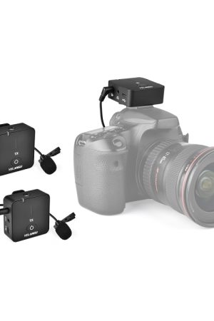 Sistema microfonico wireless YELANGU MX5S a doppio canale da 2,4 GHz con 2 trasmettitori e ricevitore