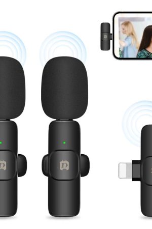 Microfoni riverbero lavalier wireless con riduzione del rumore PULUZ per iPhone / iPad, doppio microfono con ricevitore a 8 pin, 8-Pin Receiver and Dual Microphones