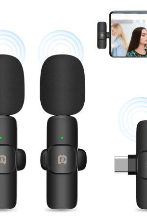 Microfoni riverbero lavalier wireless con riduzione del rumore PULUZ per telefono di tipo C, ricevitore di tipo C e microfoni doppi, Type-C Receiver and Dual Microphones