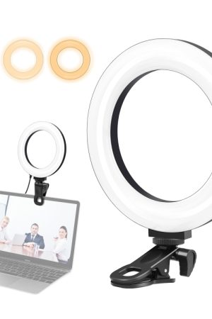 PULUZ 6,2 pollici 16 cm Anello Selfie Light 3 modalità USB dimmerabile doppia temperatura colore LED curvo Vlogging Fotografia Luci video con supporto clip per monitor, 6.2 inch Light+Clip