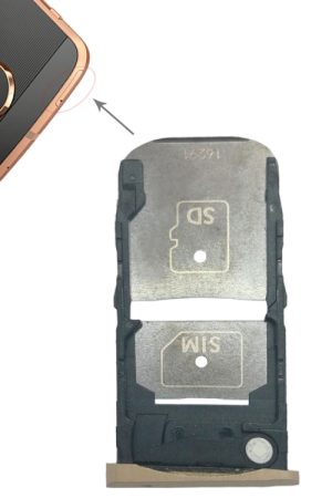 Vassoio scheda SIM + vassoio scheda micro SD per Motorola Moto Z Force
