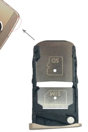 Vassoio per scheda SIM + vassoio per scheda micro SD per Motorola Moto Z.