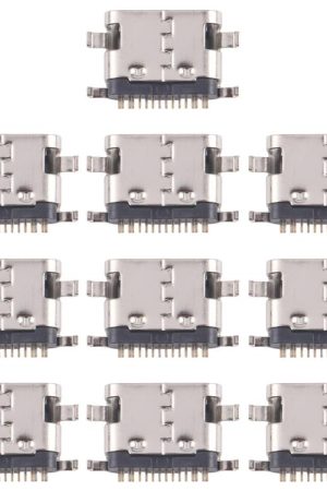 10pcs Original 12 Pin Charging Port Connector, Middle Pin Position, Four-pin Contacts, Upper Corner, Dual-row Pin, Dual-row Contact Pins, 4 Pin Not Spring-loaded, Four Pins Lower