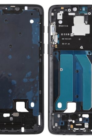 Per OnePlus 6 alloggiamento anteriore cornice LCD cornice con tasti laterali, For OnePlus 6 (Jet Black)