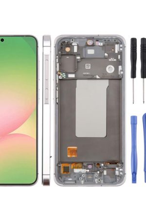 Schermo OLED LCD da 6,67 pollici con digitalizzatore e cornice per Samsung Galaxy A56 SM-A566B, assemblaggio completo., For Galaxy A56